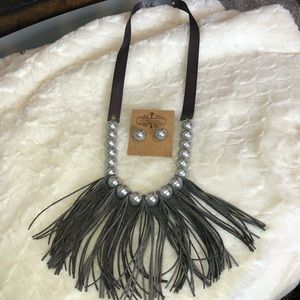 Plunder Super Trendy Suede and Silver Pearls
